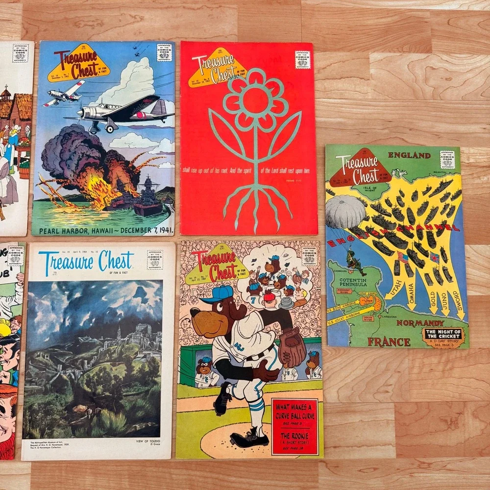 Vintage Treasure Chest of Fun & Fact Comic Magazine Lot of 9 Silver Age 1960s